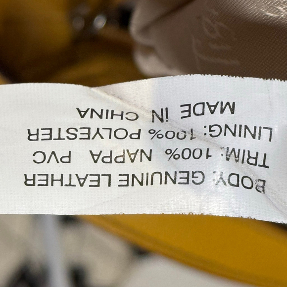 Tignanello Leather Crossbody Bag Yellow Silver Adjustable Strap - Picture 8 of 9